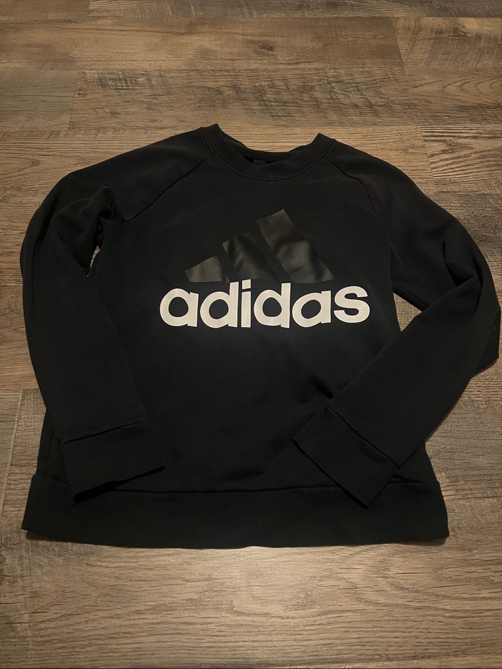 adidas Black Crewneck Sweatshirt with White Logo